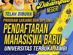 UT Jambi Buka Pendaftaran Mahasiswa Baru Program Sarjana dan Diploma