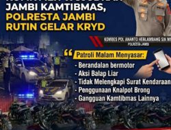 ‎Polresta Jambi Laksanakan  KRYD Rutin Antisipasi Berandalan Bermotor dan Knalpot Brong Serta Gangguan Kamtibmas