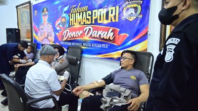 Peringati HUT ke-75 Humas Polri, Polda Jambi dan Polres Jajaran Kumpulkan 212 Kantong Darah